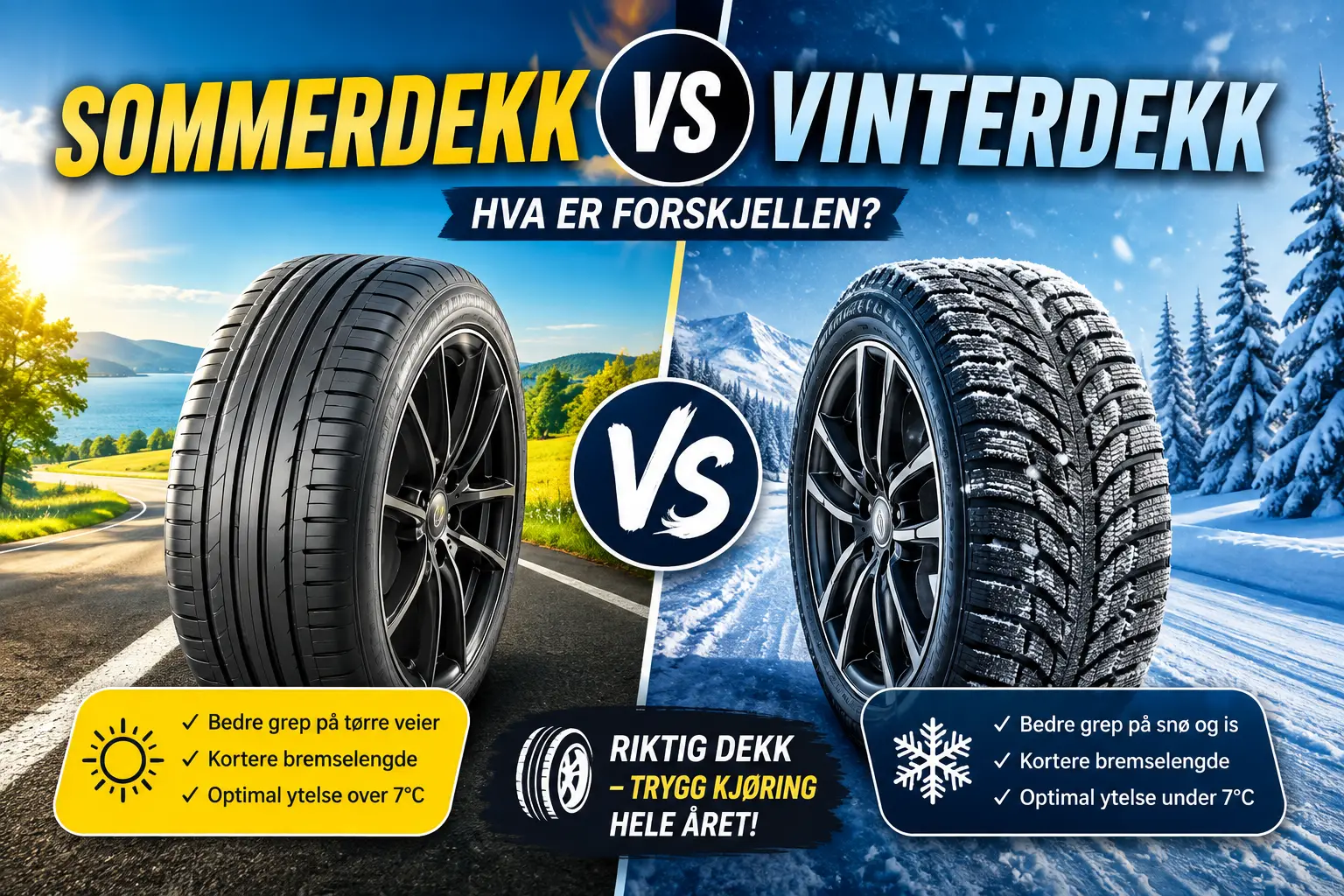 Sommerdekk vs vinterdekk